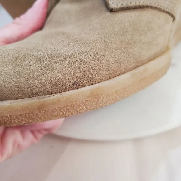 J. Crew Factory 7 Chukka Wedge Boots Taupe Suede 2 eye Lace up