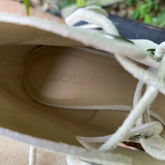 J Crew Nude Suede Wedge Sandals