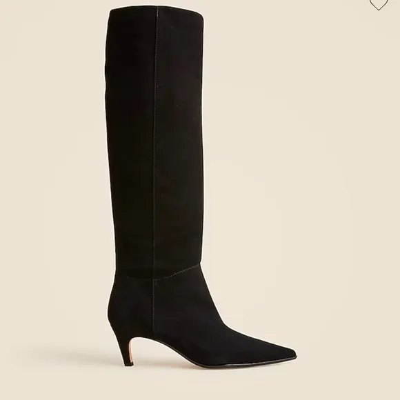 J CREW STEVIE KNEE-HIGH BOOTS, size 10. Black Suede.