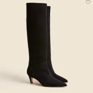J CREW STEVIE KNEE-HIGH BOOTS, size 10. Black Suede.