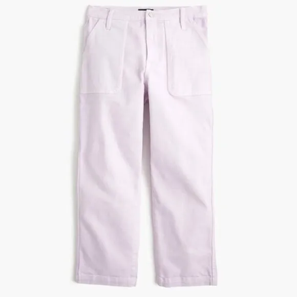 J. Crew Straight Leg Misty Orchid Purple Utility Crop Straight Leg Jeans 24&quot; NWT