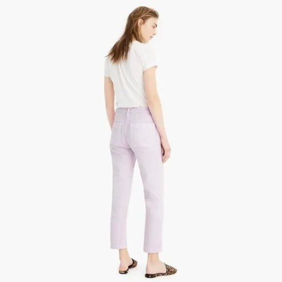 J. Crew Straight Leg Misty Orchid Purple Utility Crop Straight Leg Jeans 24&quot; NWT