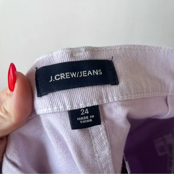 J. Crew Straight Leg Misty Orchid Purple Utility Crop Straight Leg Jeans 24&quot; NWT