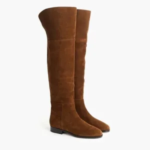 J. Crew Troy Over The Knee Boots Suede K2741 Brown Leather 8.5