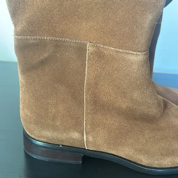 J. Crew Troy Over The Knee Boots Suede K2741 Brown Leather 8.5