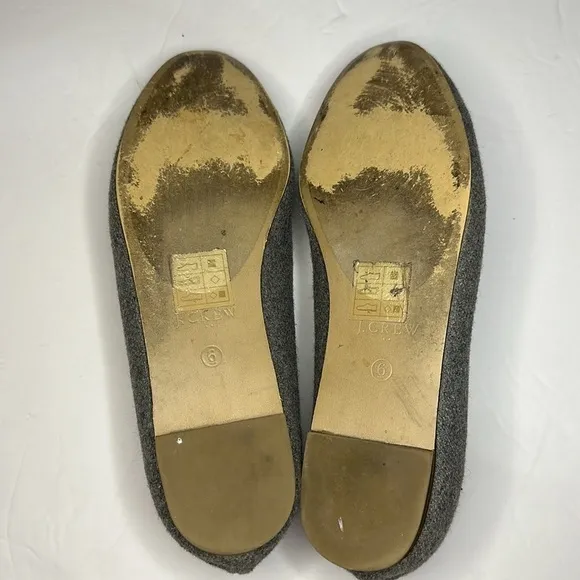 J. Crew Women’s Addie Gallop Horse Loafers Gray Wool Slip On Size 6