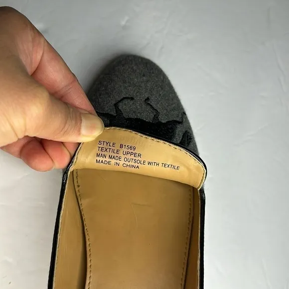 J. Crew Women’s Addie Gallop Horse Loafers Gray Wool Slip On Size 6