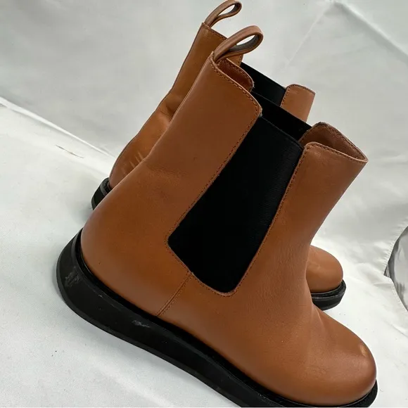 J. Crew Women's Brown Leather Pull-on Boots Size 9 Style BA557