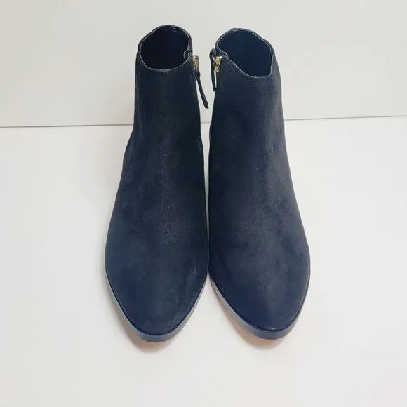 J Crew Black Faux Suede Ankle Boots Size 9    Bin3