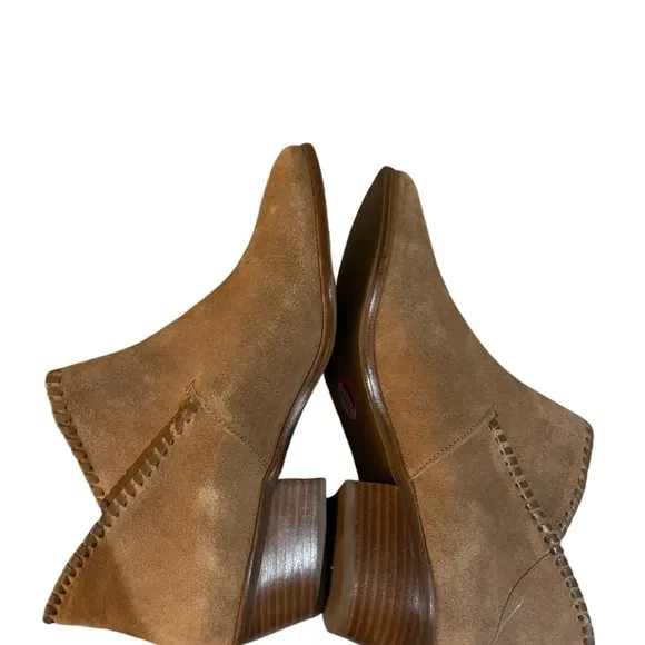 Jack Rogers Sadie Ankle Boots Cognac Suede Leather Sz 10