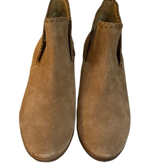 Jack Rogers Sadie Ankle Boots Cognac Suede Leather Sz 10