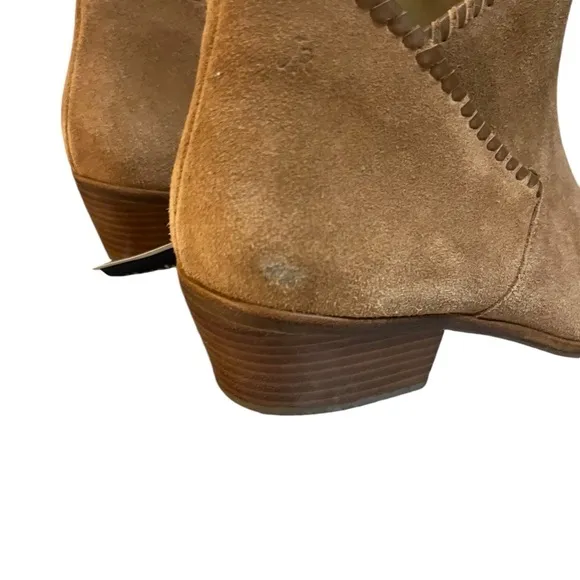 Jack Rogers Sadie Ankle Boots Cognac Suede Leather Sz 10