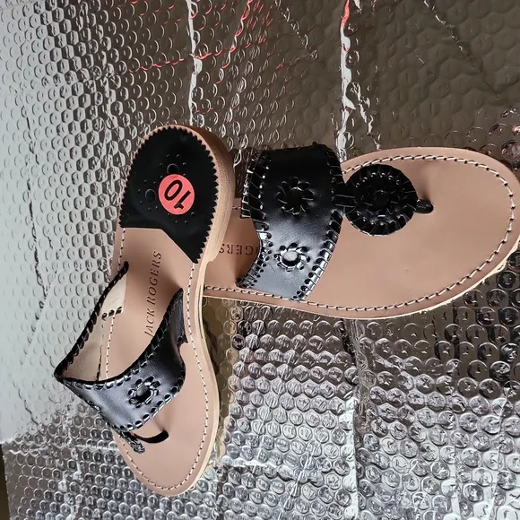 Jack Rogers, the Jacks Leather Flat Thong Sandals  sz8.5