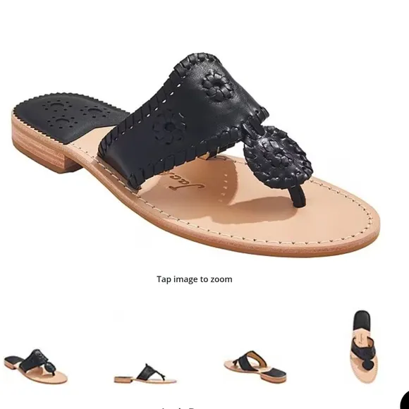 Jack Rogers, the Jacks Leather Flat Thong Sandals  sz8.5