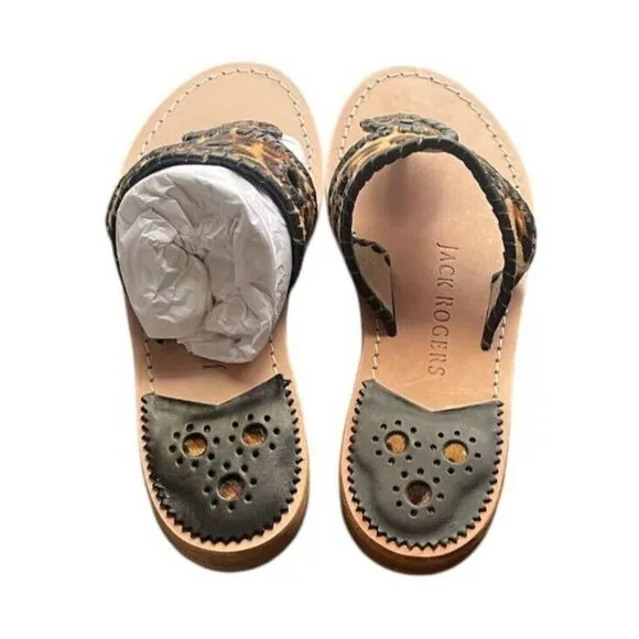 Jack Rogers Haircalf Jack Flat Sandal Womens Size 6 NEW