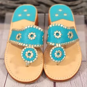 Jack Rogers Jacks Flat Turquoise Sandals