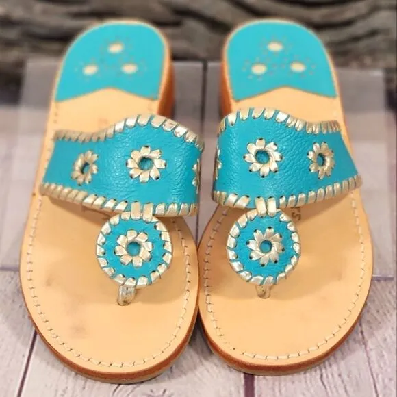 Jack Rogers Jacks Flat Turquoise Sandals