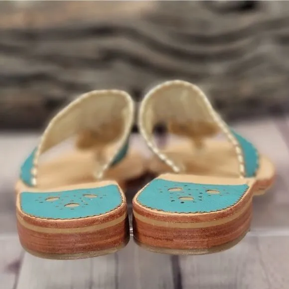 Jack Rogers Jacks Flat Turquoise Sandals