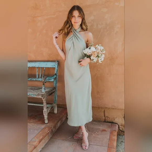 Jasmine Halter Midi Dress