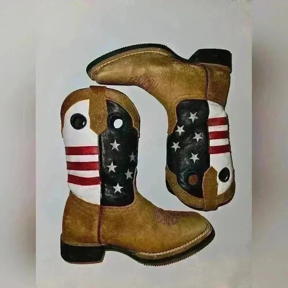 J.B. Dillon Americana Leather Boots Youth size 2‎