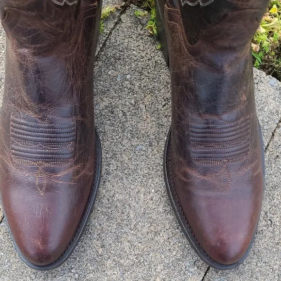 J.B. Dillon Brown Goat Leather Cowboy Boots, round toe size 9.5 D
