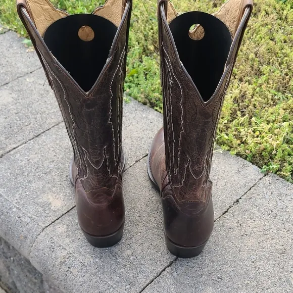 J.B. Dillon Brown Goat Leather Cowboy Boots, round toe size 9.5 D