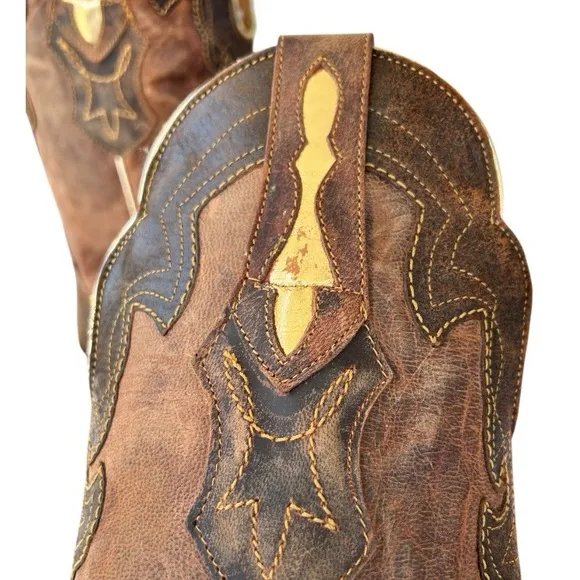 J.B Dillon Goat Skin Leather Snip Toe Cowgirl Western Cowboy Boots Women’s 9