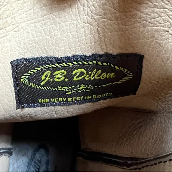 J.B. Dillon men's Brown  cream stitch Genuine Goat pull-on cowboy boots