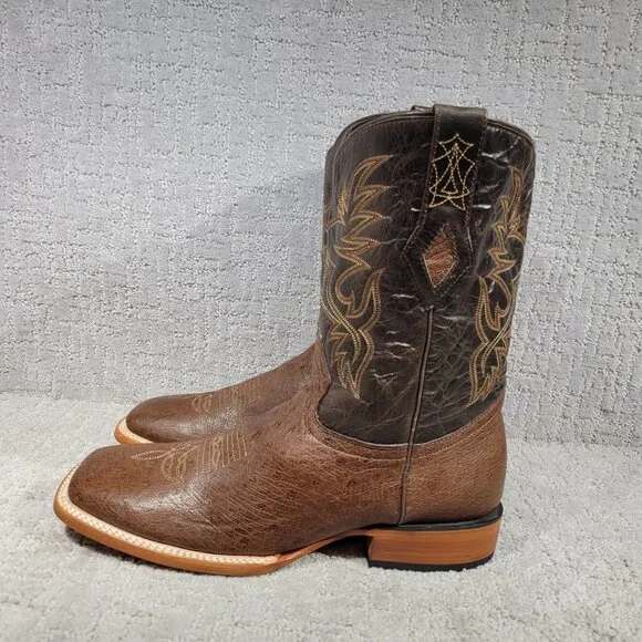 JB Dillon Ostrich Men’s Size US 11.5EE Brown Leather Western Boots JBR1068EE