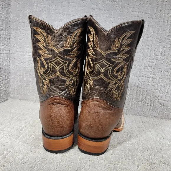 JB Dillon Ostrich Men’s Size US 11.5EE Brown Leather Western Boots JBR1068EE