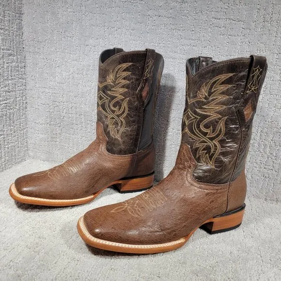 JB Dillon Ostrich Men’s Size US 11.5EE Brown Leather Western Boots JBR1068EE