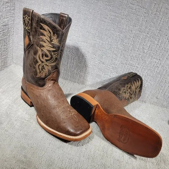JB Dillon Ostrich Men’s Size US 11.5EE Brown Leather Western Boots JBR1068EE