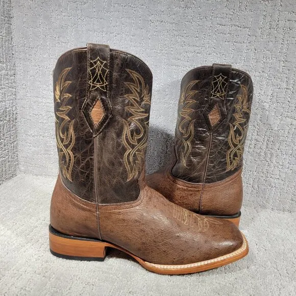 JB Dillon Ostrich Men’s Size US 11.5EE Brown Leather Western Boots JBR1068EE