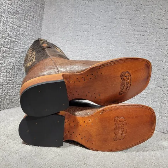 JB Dillon Ostrich Men’s Size US 11.5EE Brown Leather Western Boots JBR1068EE