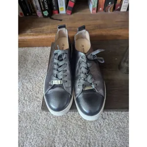 JB Martin Women’s EU 39 US 9 Silver Lace Up Fashion Sneakers
