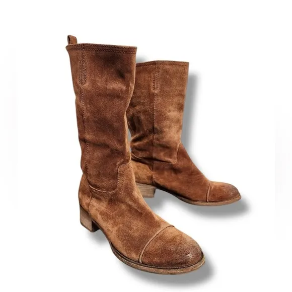 J.CREW Collection Vintage Cap Toe Suede mid calf suede boots