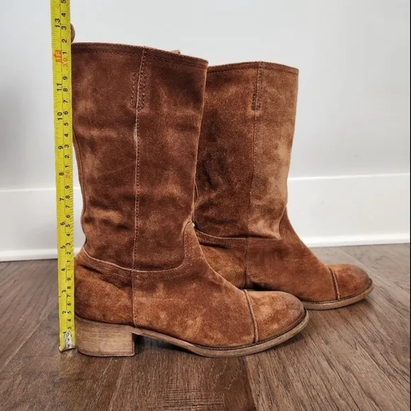 J.CREW Collection Vintage Cap Toe Suede mid calf suede boots