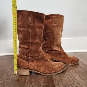J.CREW Collection Vintage Cap Toe Suede mid calf suede boots