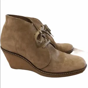 J. Crew MacAlister Suede Wedge Boots Beige