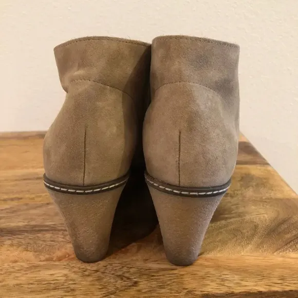 J. Crew MacAlister Suede Wedge Boots Beige