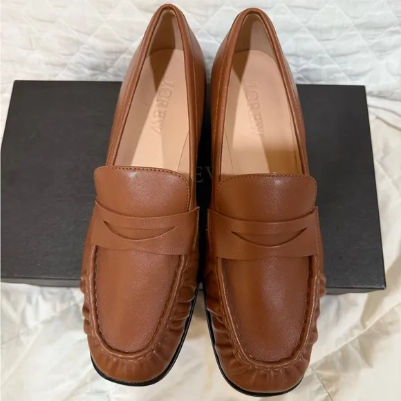 J.Crew Madison ruched loafers in leather sz9 NEW