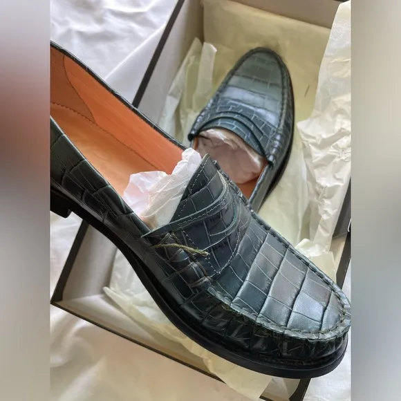 J.Crew Winona loafers in croc-embossed leather