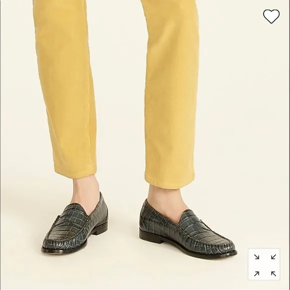 J.Crew Winona loafers in croc-embossed leather
