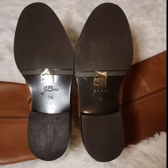 J. Crew Cognac Leather Riding Boots 5.5