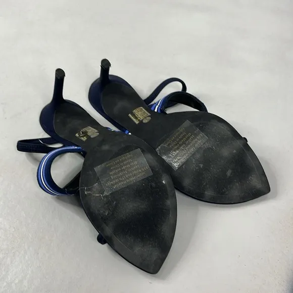Jeffrey Campbel Striped Goalie Toe Strap Pointy Toe High Heel Sandals