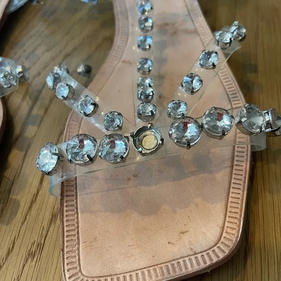 Jeffrey campbell crystal flat sandals 10