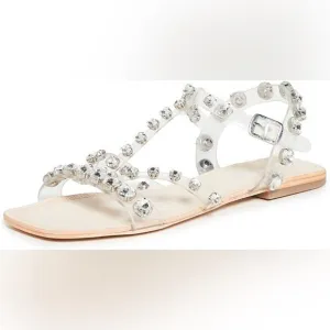 Jeffrey campbell crystal flat sandals 10