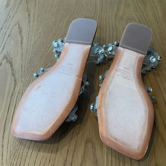 Jeffrey campbell crystal flat sandals 10