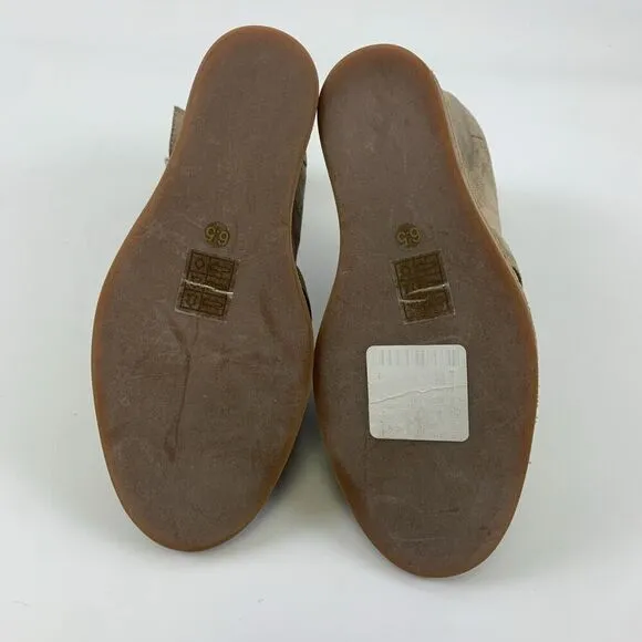 Jeffrey Campbell Dakota High Wedge Sandals Ankle Buckle Taupe Suede Womens 6.5