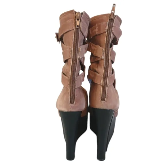 Jeffrey Campbell Platform Suede &quot;Get  Up&quot; Ankle Boots High Heel Booties size 9